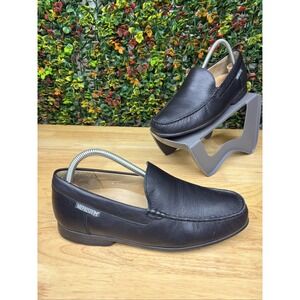 Mephisto Henri Black Pebble Grain Leather Loafer Shoes Mens US 7 EUR 6.5 Vintage
